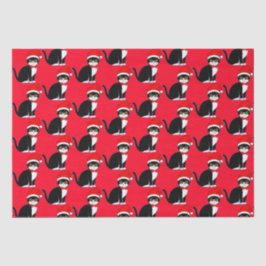 Papel De Seda Tuxedo Cat em Bowtie: no Natal