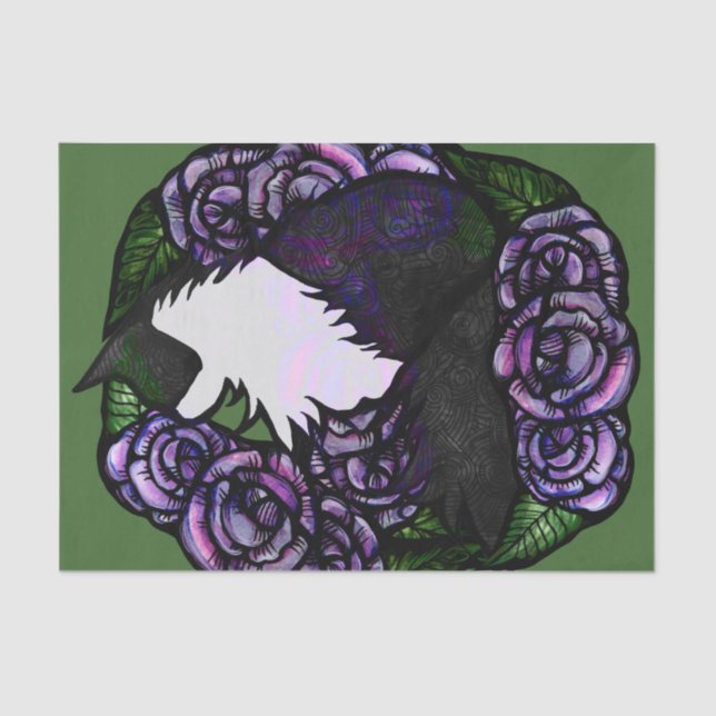 Papel De Seda Tuxedo Gato preto e branco (Frente )