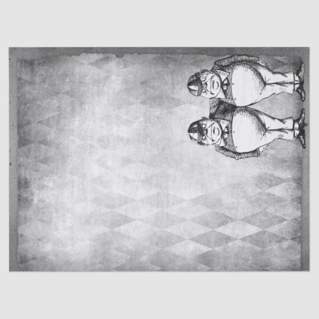 Papel De Seda Tweedledee e Tweedledum Wonderland Decoupage (Frente )