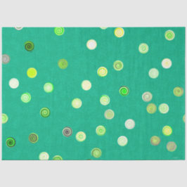 Papel De Seda Twisty Polka Dot Spirals Green Tissue Paper