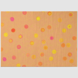 Papel De Seda Twisty Polka Dot Spirals Orange Tissue Paper