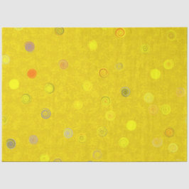 Papel De Seda Twisty Polka Dot Spirals Yellow Tissue Paper
