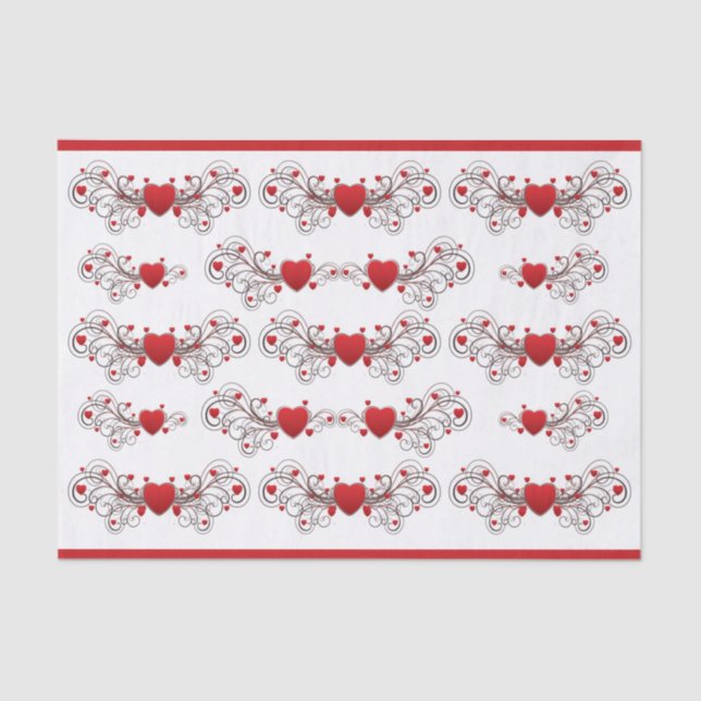 Papel De Seda Two Become One Scrolled Hearts (Frente )
