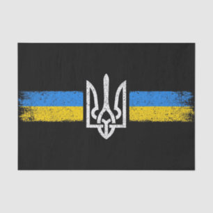 Papel De Seda Ucrânia Trident - Símbolo de Bandeira da Ucrânia
