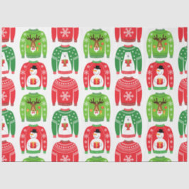 Papel De Seda Ugli Xmas Sweatters Polar Bear Snowman Rudolf Red