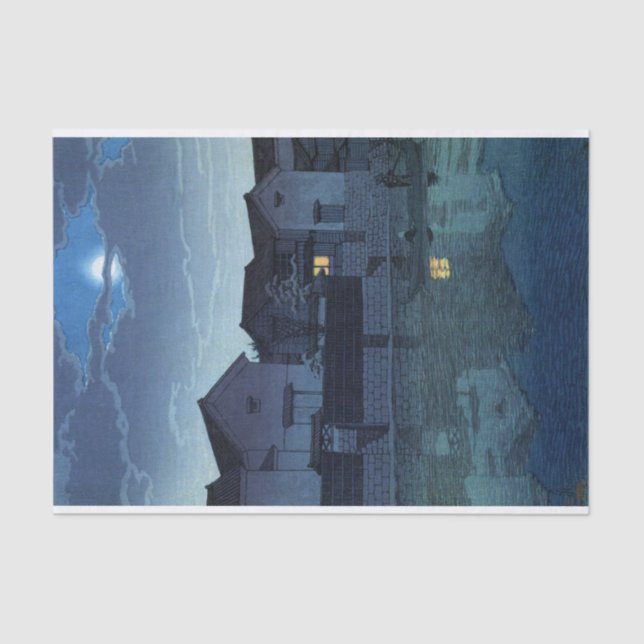 Papel De Seda ukiyoe hasui n07 Matsue, Izumo (lua nebulosa) (Frente )