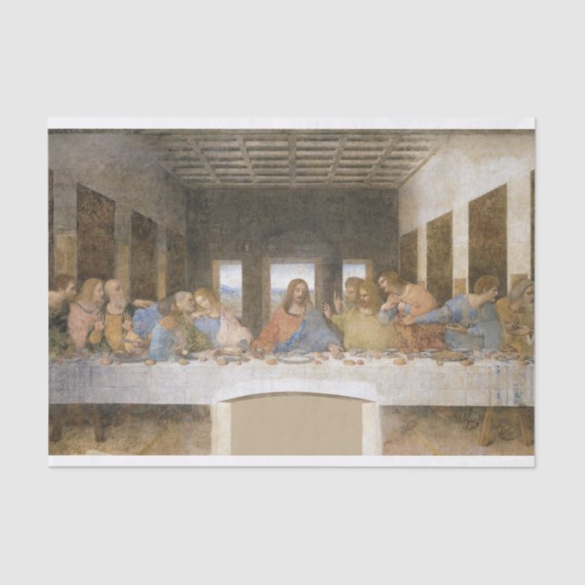 Papel De Seda Último jantar, 1494-1498, de Leonardo da Vinci (Frente )