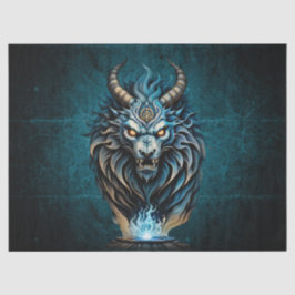 Papel De Seda Um animal azul feroz, uma criatura majestosa