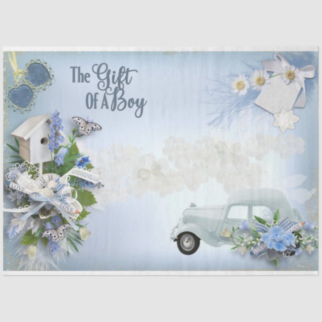 Papel De Seda Um Baby Boy Series Design 5 (Frente )