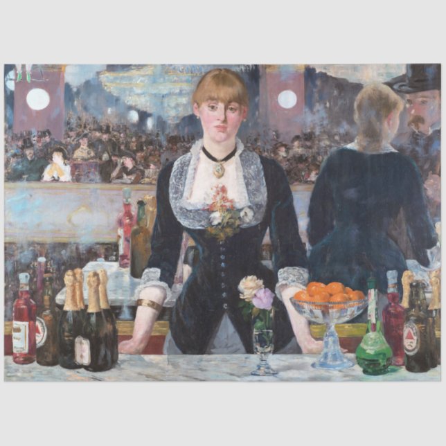 Papel De Seda Um Bar no Folies-Bergere, Manet (Frente )
