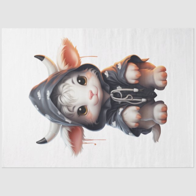 Papel De Seda Um Bebê Vaca Halloween Series Design 3 (Frente )