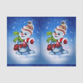 Papel De Seda Um boneco de neve festivo