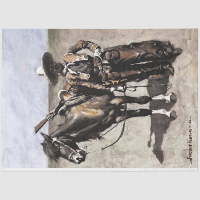 Papel De Seda Um Buccaro mexicano no Texas por Frederic Remingto (Frente )