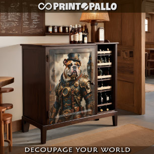 Papel De Seda Um bulldog inglês steampunk em Londres