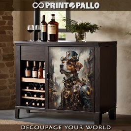 Papel De Seda Um cão-beagle steampunk numa cidade vitoriana de L