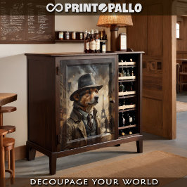 Papel De Seda Um cão da Montanha Bernesa como detetive em Paris