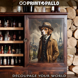 Papel De Seda Um cão detetive beagle em Paris em 1920