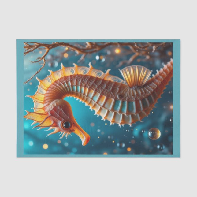 Papel De Seda Um cavalo-marinho caprichoso (Frente )