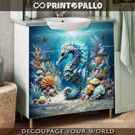 Papel De Seda Um cavalo-marinho fantasia no mundo submarino