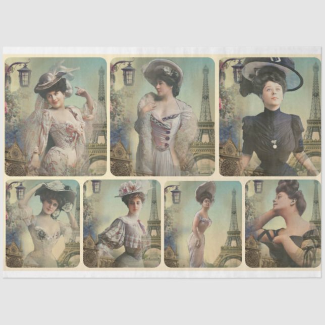 Papel De Seda Um Chique da Série Parisiense Design 1 Tharan (Frente )