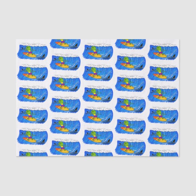 Papel De Seda Um desenho animado de lagarto-do-pescoço (Frente )