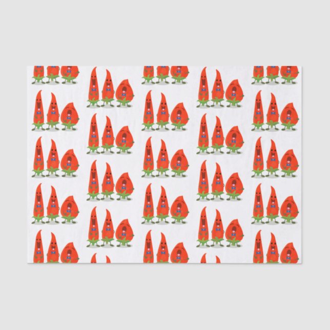 Papel De Seda Um desenho animado de pimentões cantando pimentões (Frente )