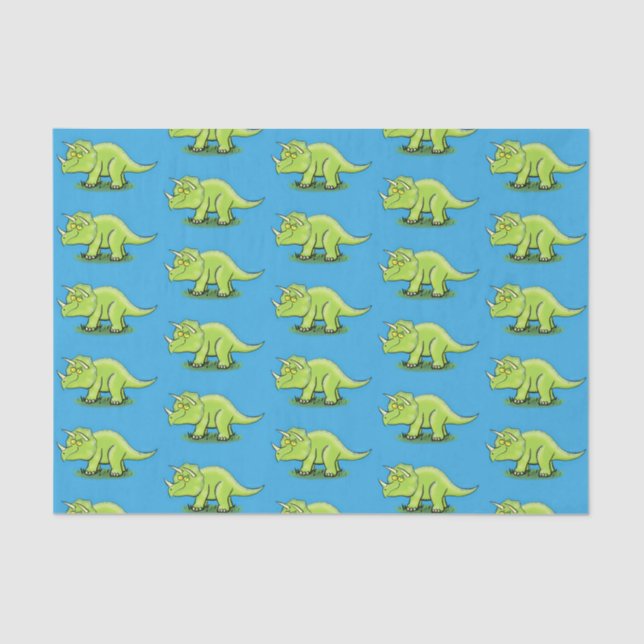 Papel De Seda Um desenho animado de triceratops dinossauros, ver (Frente )