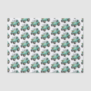 Papel De Seda Um desenho animado verde e bonito