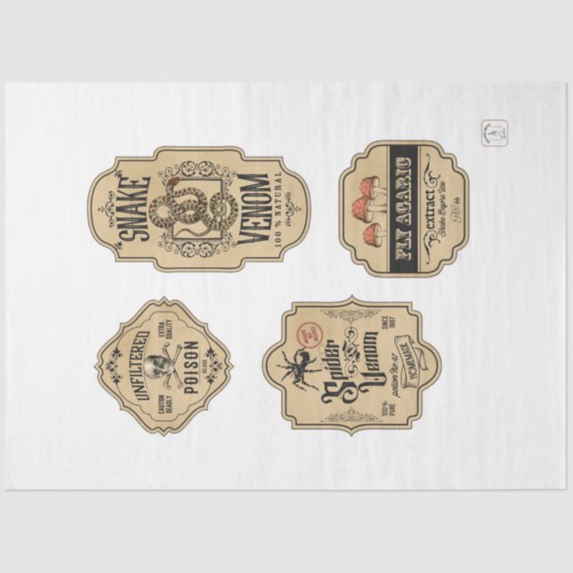 Papel De Seda Um Design 18 da série Apothecary and Potion Label (Frente )