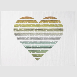 Papel De Seda Um Design 19 Vintage Rainbow Striped Heart Series