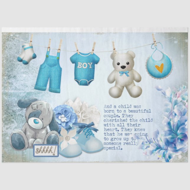 Papel De Seda Um Design 1 da série Baby Boy (Frente )