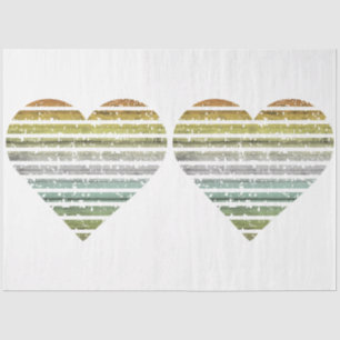 Papel De Seda Um Design 20 Vintage Rainbow Striped Heart Series