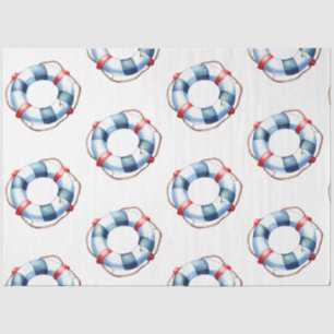 Papel De Seda Um Design 5 Azul Bonito da Série Náutica