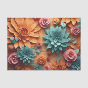 Papel De Seda Um Design 6 3D Flower Series
