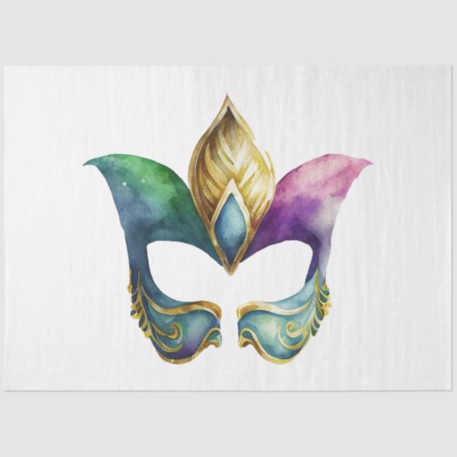 Papel De Seda Um Design 6 Mardi Gras Mask Series (Frente )