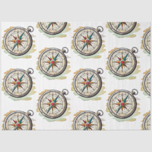 Papel De Seda Um Design 7 Azul Bonito da Série Náutica