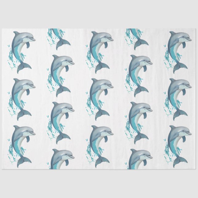 Papel De Seda Um Design 8 Bonito da Série Náutica Azul (Frente )