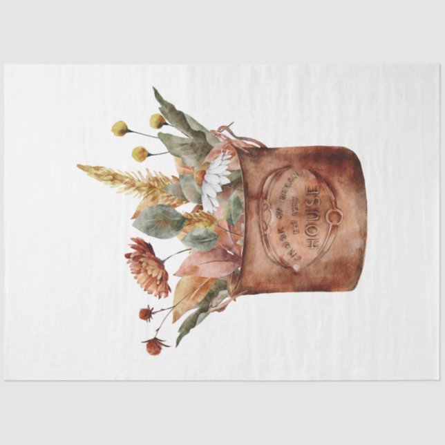 Papel De Seda Um Design da Série Autumn Animal and Floral 11 (Frente )