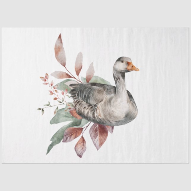 Papel De Seda Um Design da Série Autumn Animal and Floral 48 (Frente )