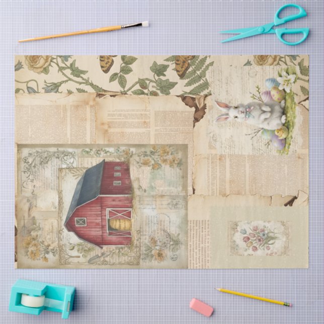Papel De Seda Um design da série de Páscoa da Ephemera #16 (Arte )