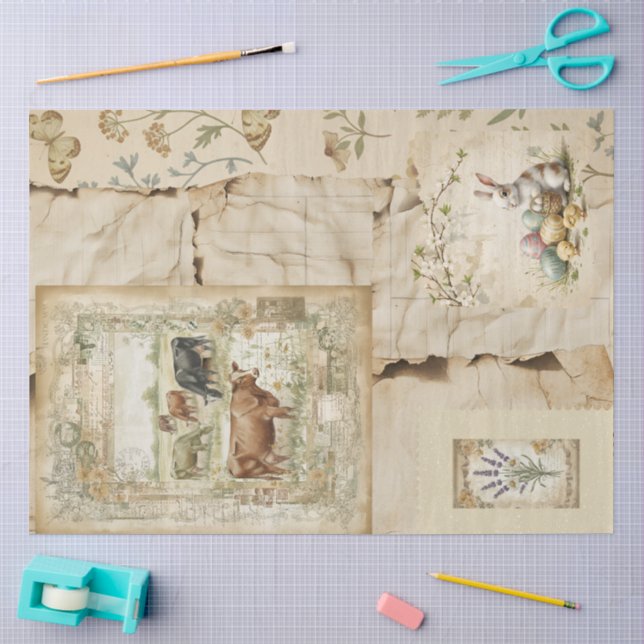 Papel De Seda Um Design da Série de Páscoa da Ephemera #5 (Arte )
