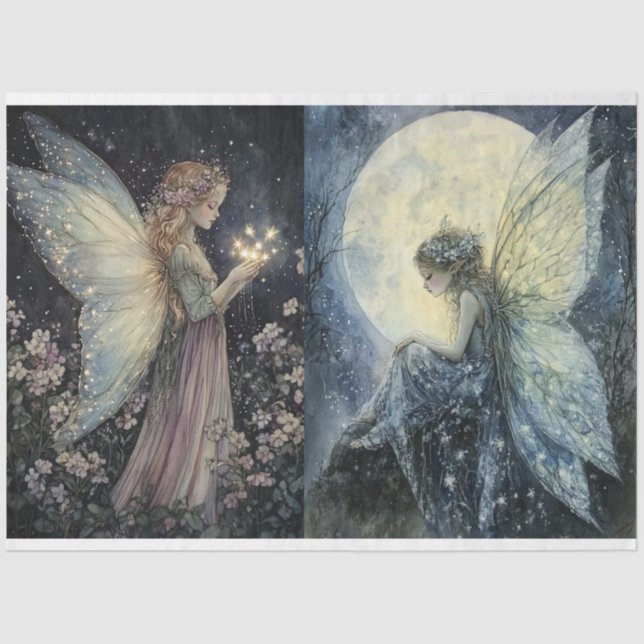 Papel De Seda Um Design da série Fairy Moon nº 7 (Frente )