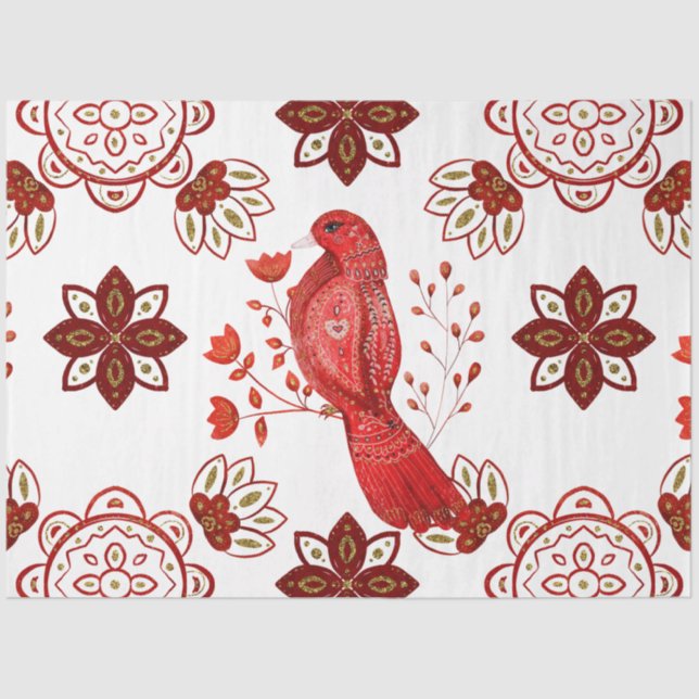 Papel De Seda Um Design da Série Natal Nórdica Azulejo 20 (Frente )