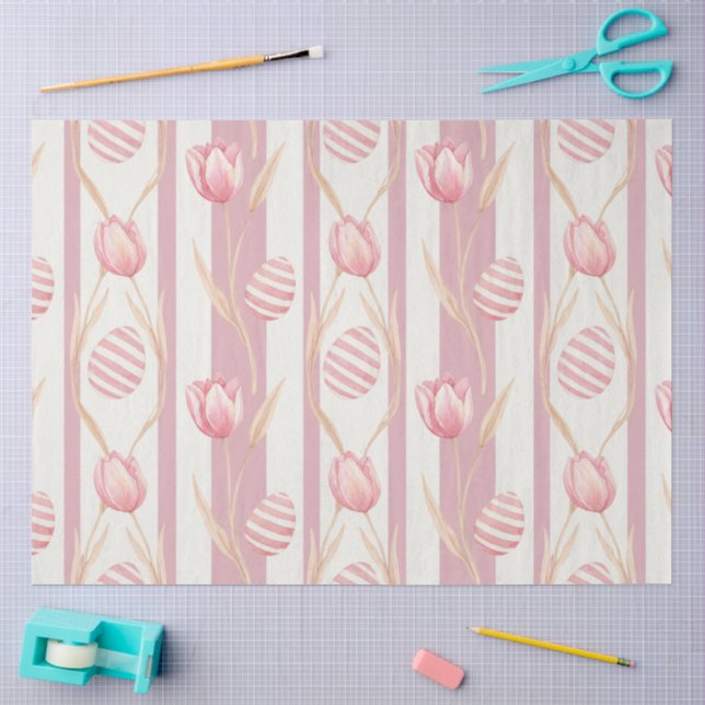 Papel De Seda Um design da série Páscoa Rosa #7 (Arte )