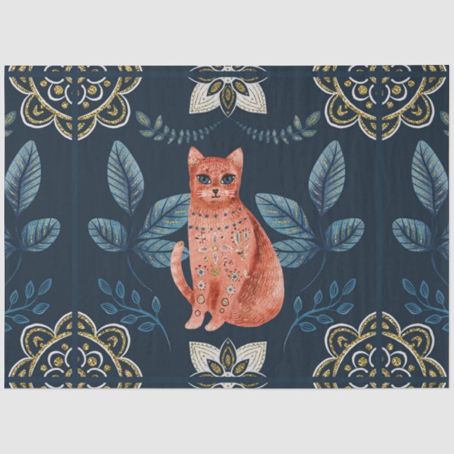 Papel De Seda Um Design de Azulejo Nórdico de Natal 24 (Frente )