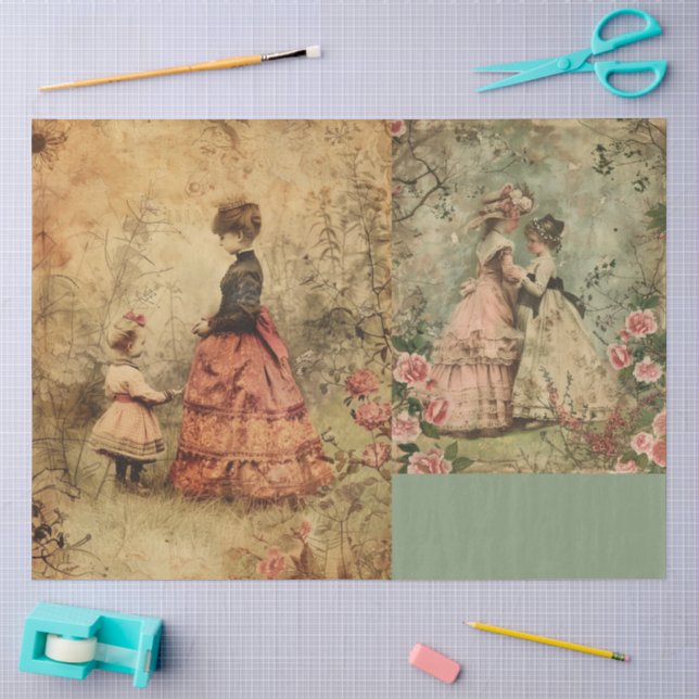 Papel De Seda Um Design de Dia das Mães Vitoriano #7 (Arte )