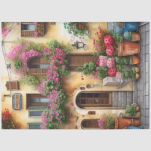 Papel De Seda Um Design de Ephemera, uma cena de rua italiana, s