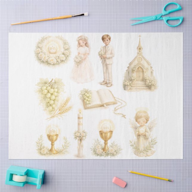 Papel De Seda Um Design de Primeira Comunhão #7 (Arte )