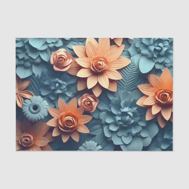 Papel De Seda Um Design de Série de Flores 3D 3 (Frente )