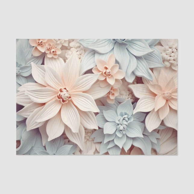 Papel De Seda Um Design de Série de Flores 3D 7 (Frente )